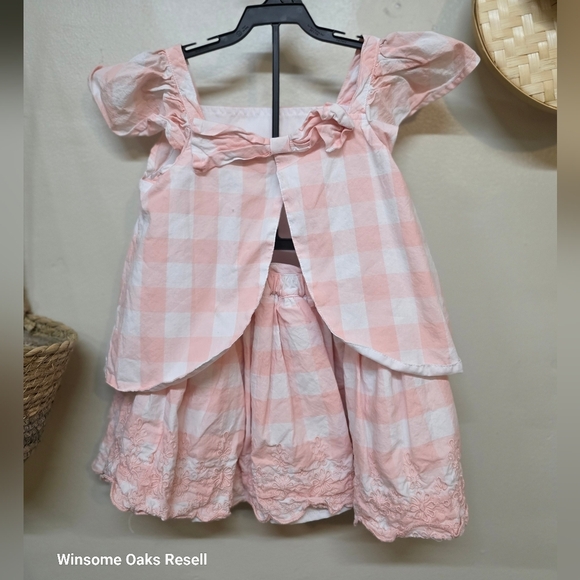 Pink Gingham Set with Ruffled Skirt - Picture 2 of 6